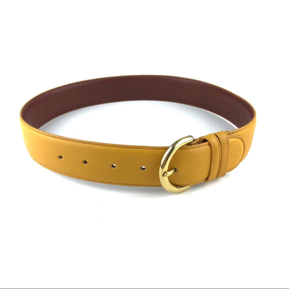 COACH Women’s Banana Yellow Leather Belt Small